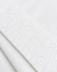 Detalhe do tecido branco do Conjunto de Lençóis BellaOrion BellaGoma