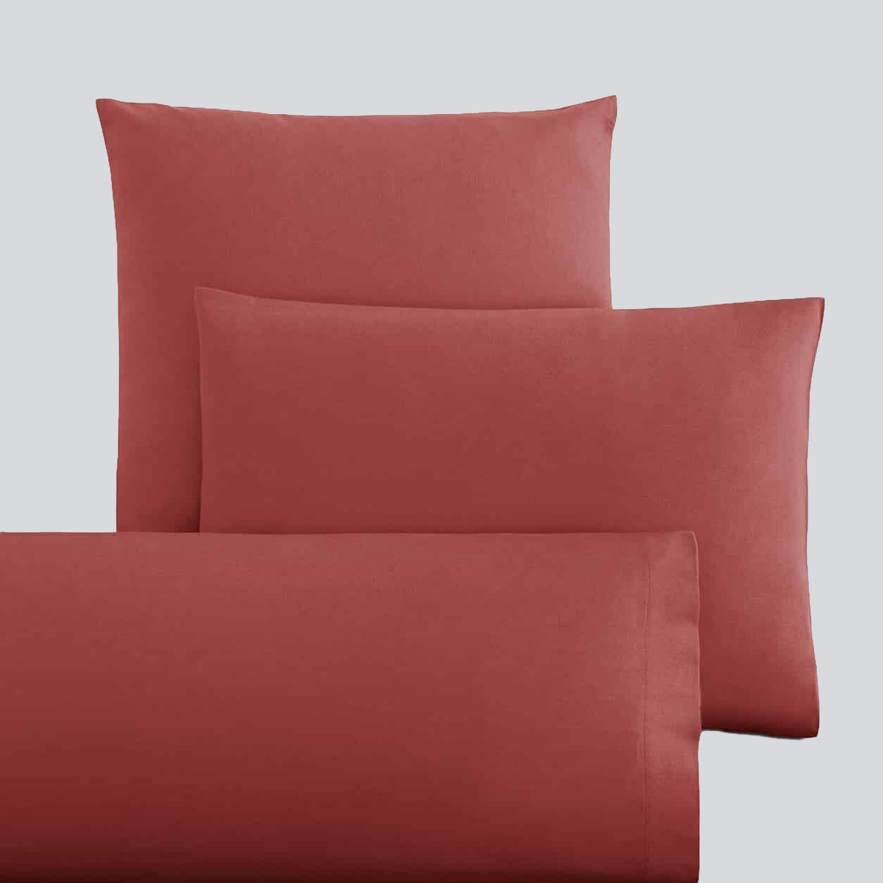 Fronhas Charming em Flanela Chambray 100% Algodão – Cor Tijolo - BellaGoma